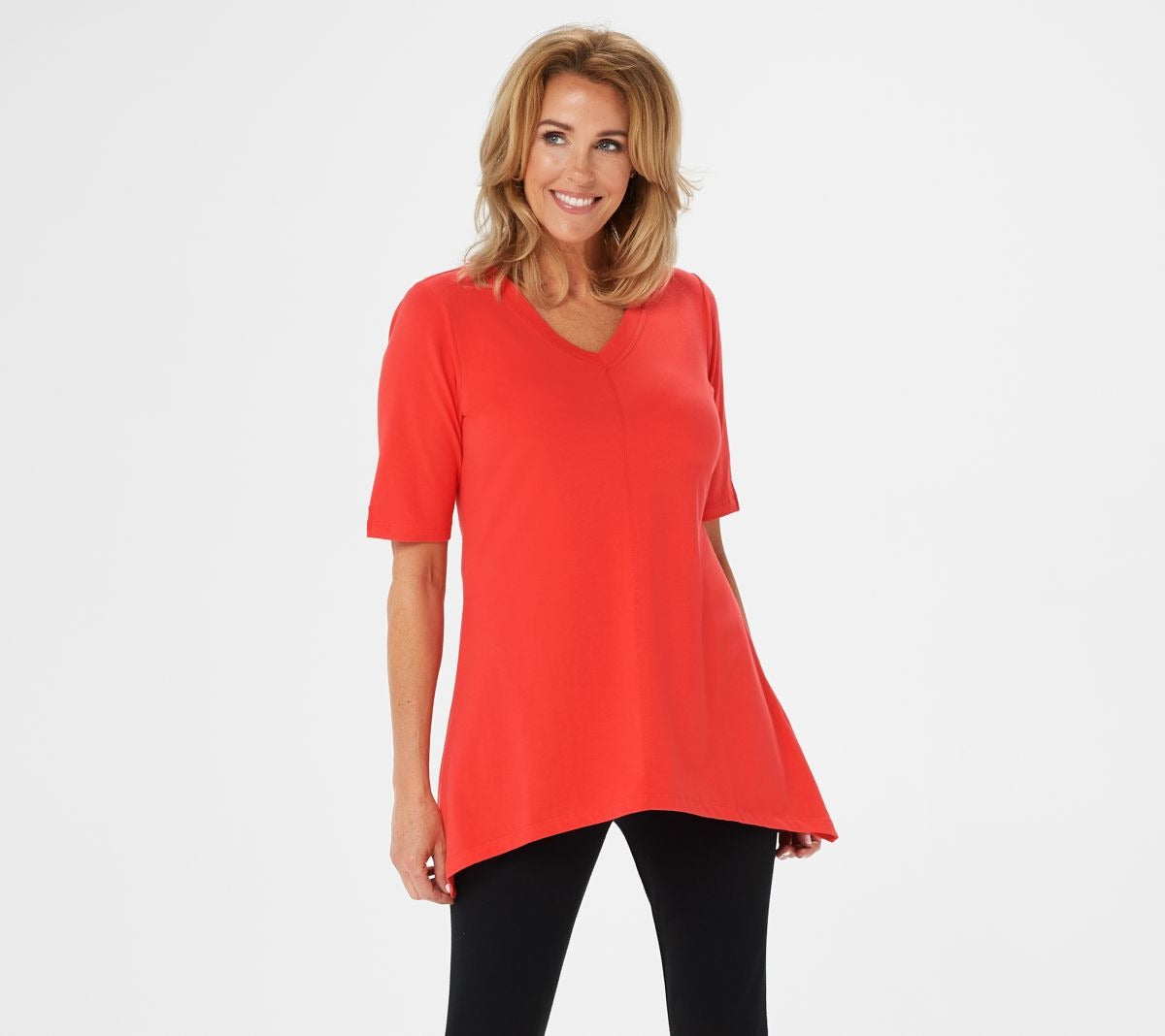 Perfect Jersey V-neck Trapeze Hem