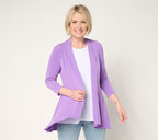 Liquid Knit 3/4 Sleeve Cardigan with Peplum