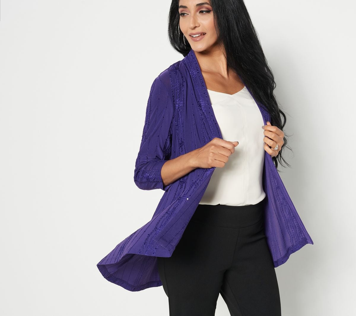 Novelty Knit Embroidered Cardigan