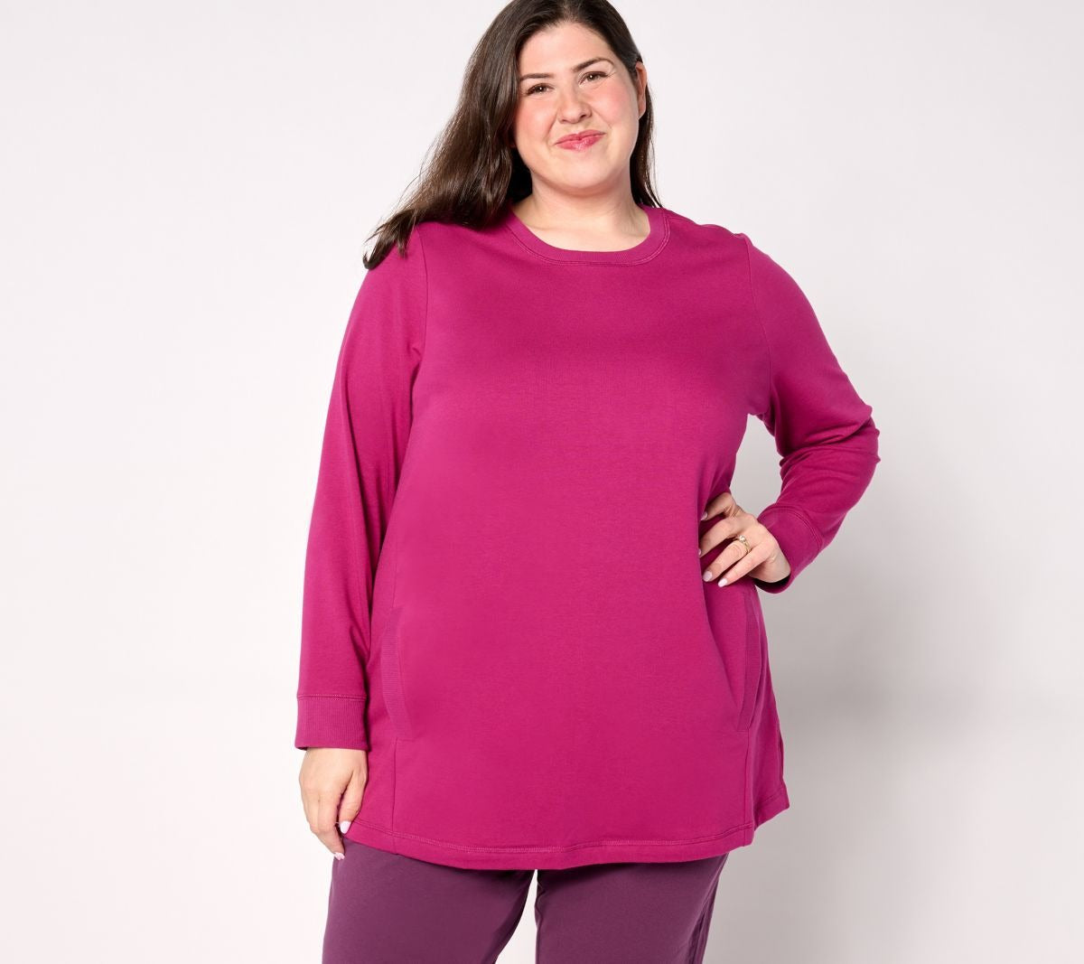 Active Crew Neck Long Sleeve Tunic