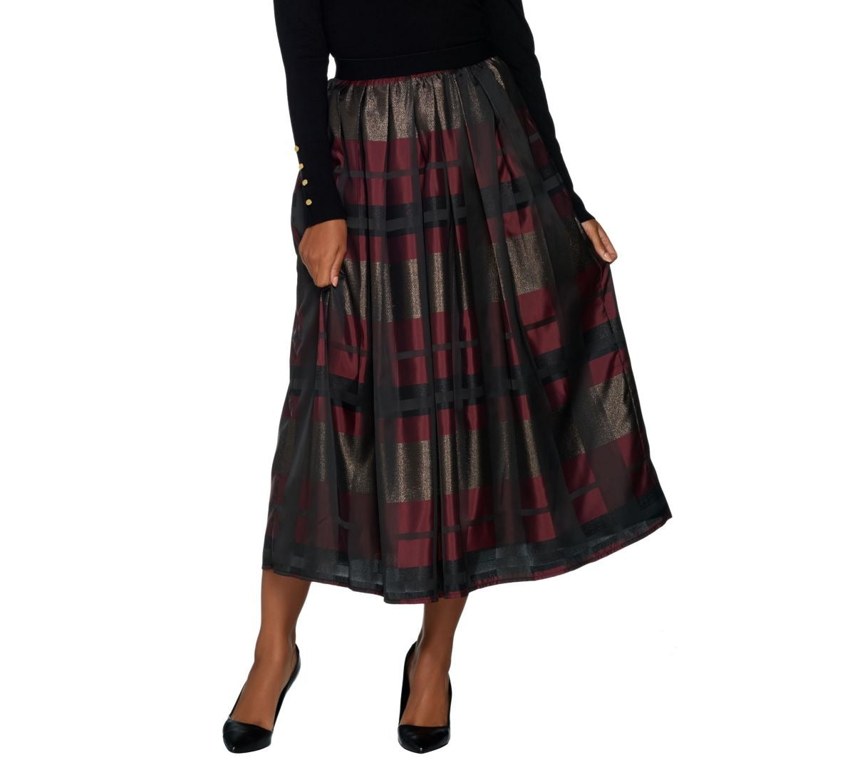 Glamorous Plaid Midi Skirt