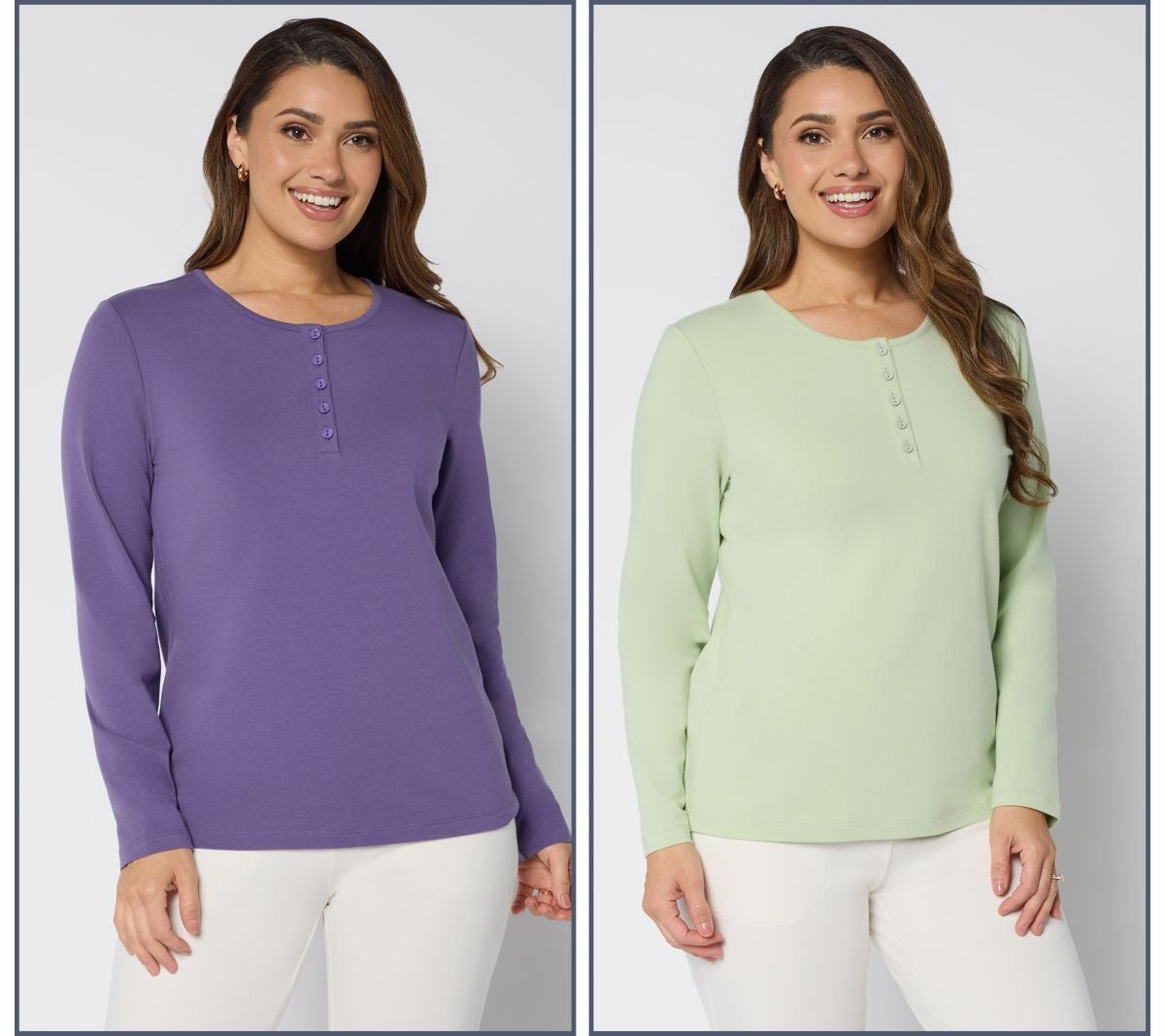 Set of 2 Long Sleeve Stretch