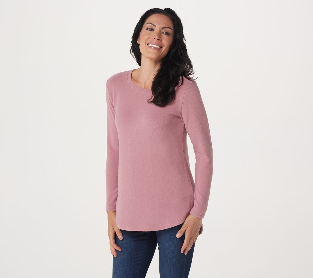 Hacci Curved Hem Top