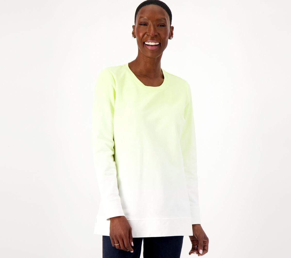 French Terry Dip Dye Long-Sleeve