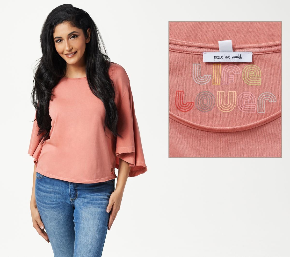 Wide-Sleeve Scoop-Neck