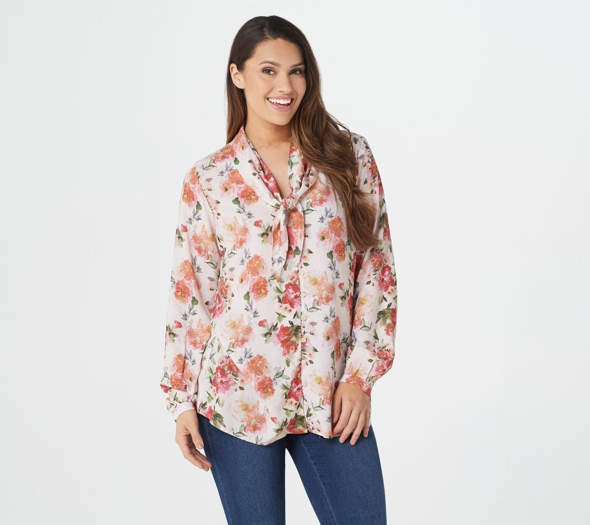 Printed Woven Long-Sleeve