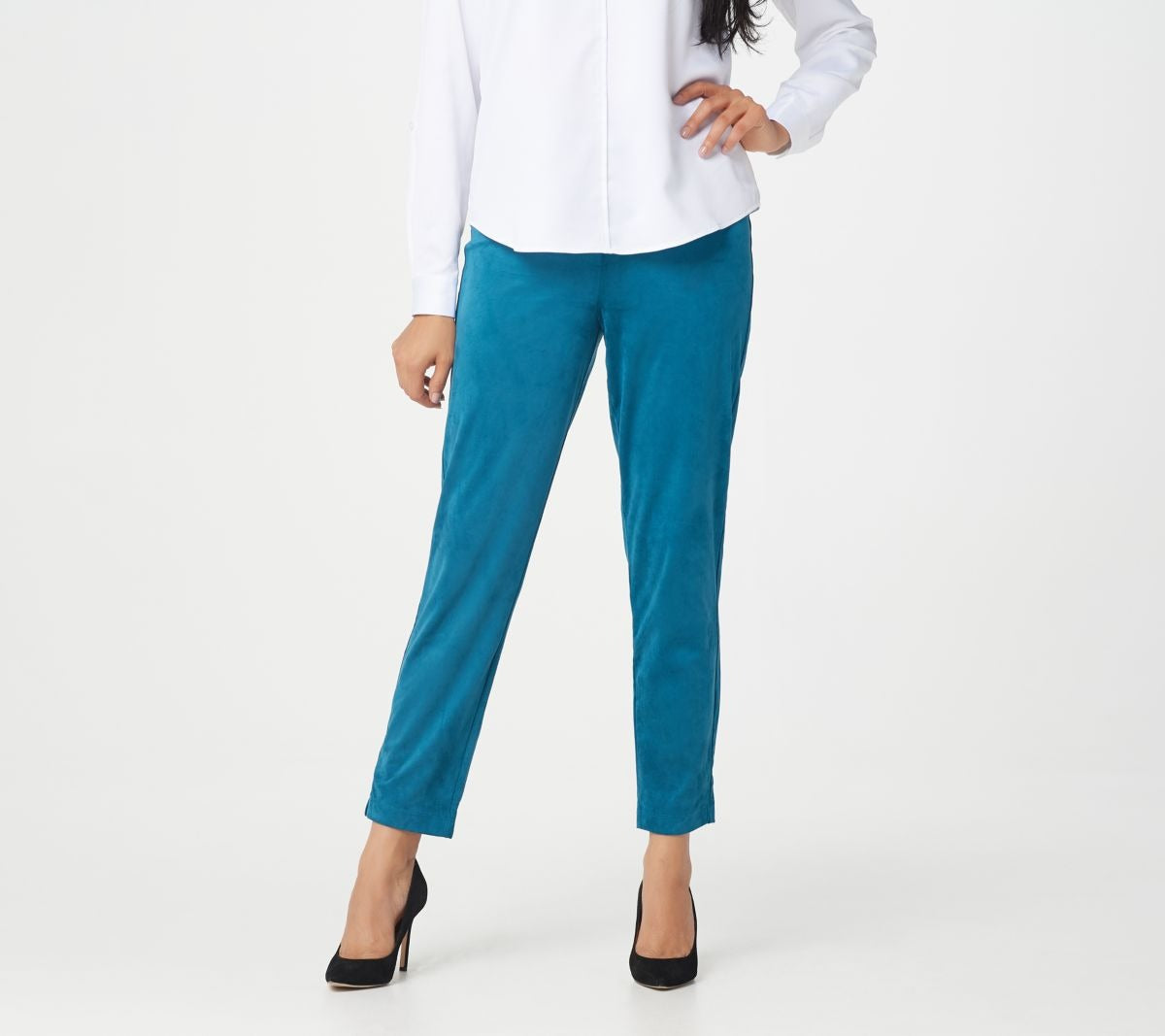 Slim Leg Faux Suede Pants