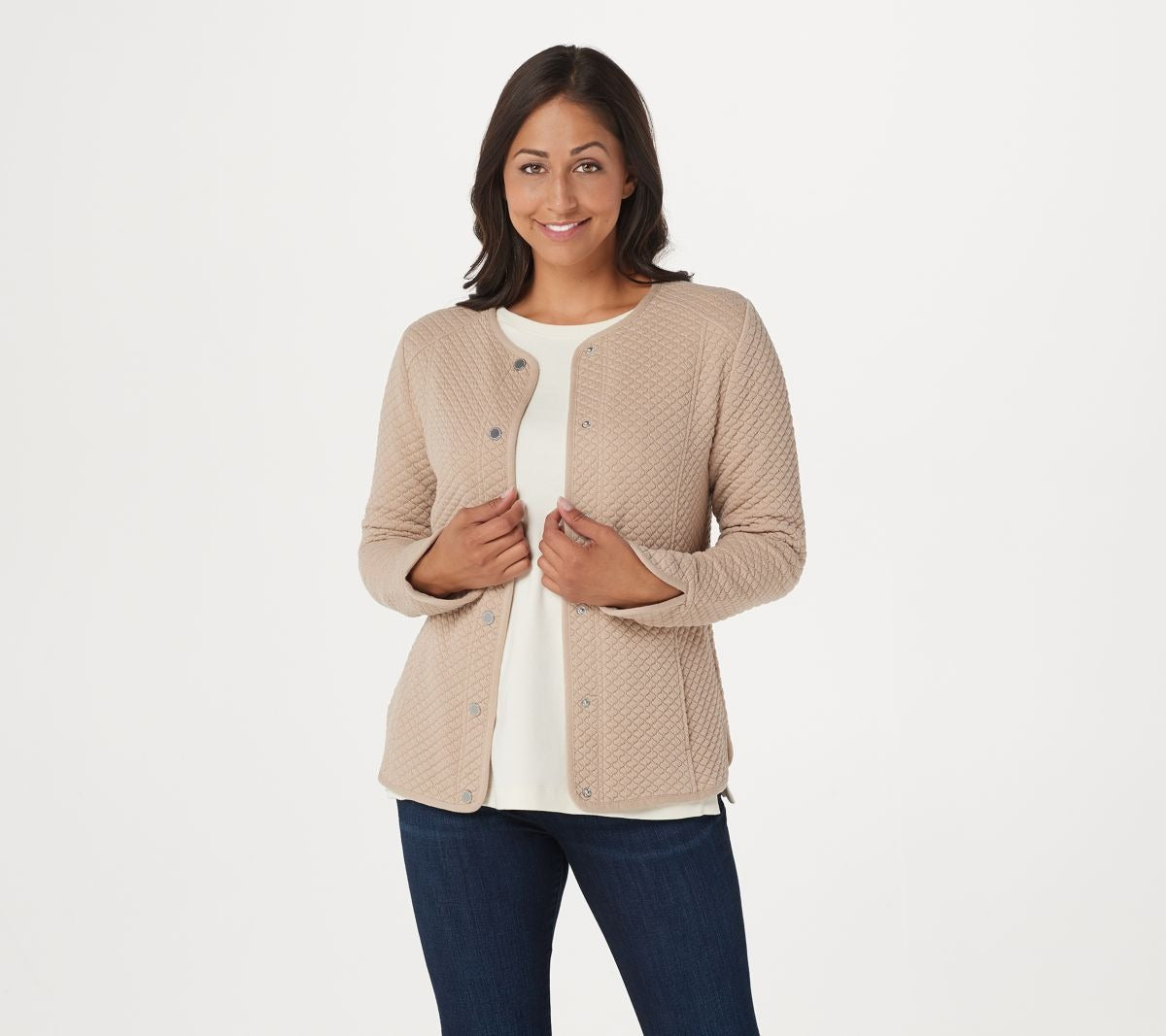 Knit Jacquard Snap Front