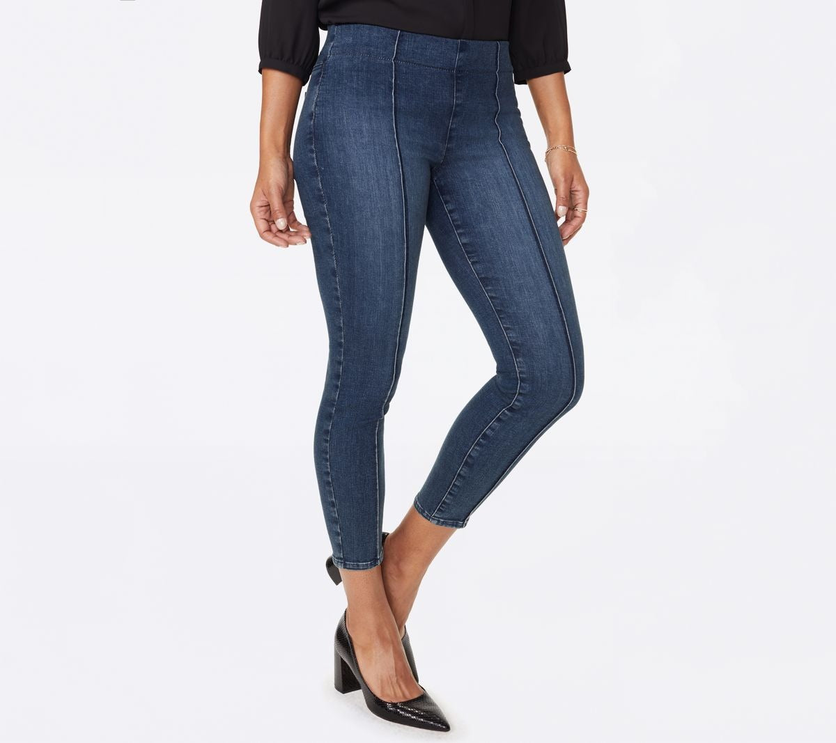 Pull-On Skinny Ankle Jeans - Hahn