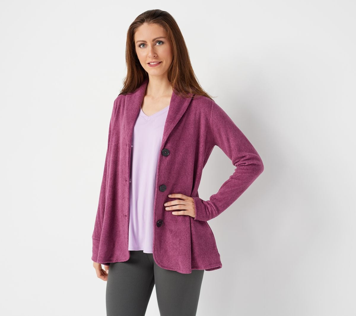 Fleecewear Stretch Button Front