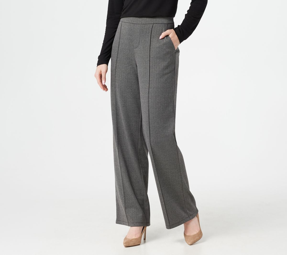 Wide-Leg Herringbone