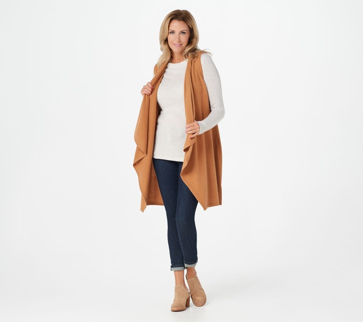 100% Cashmere Cascade Front Long
