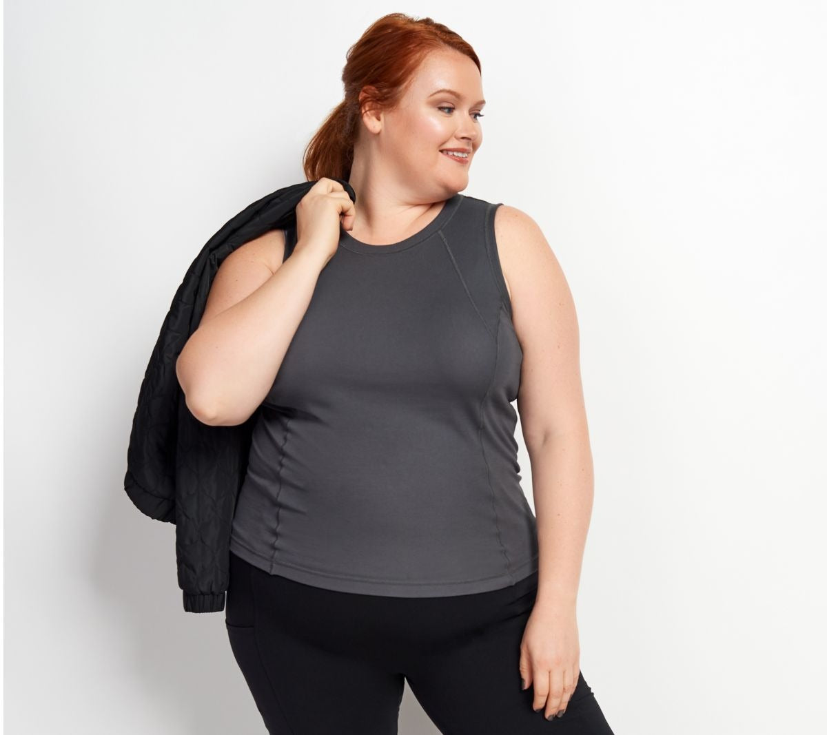 Z-Luxe Crew Neck Ribbed Tank Top