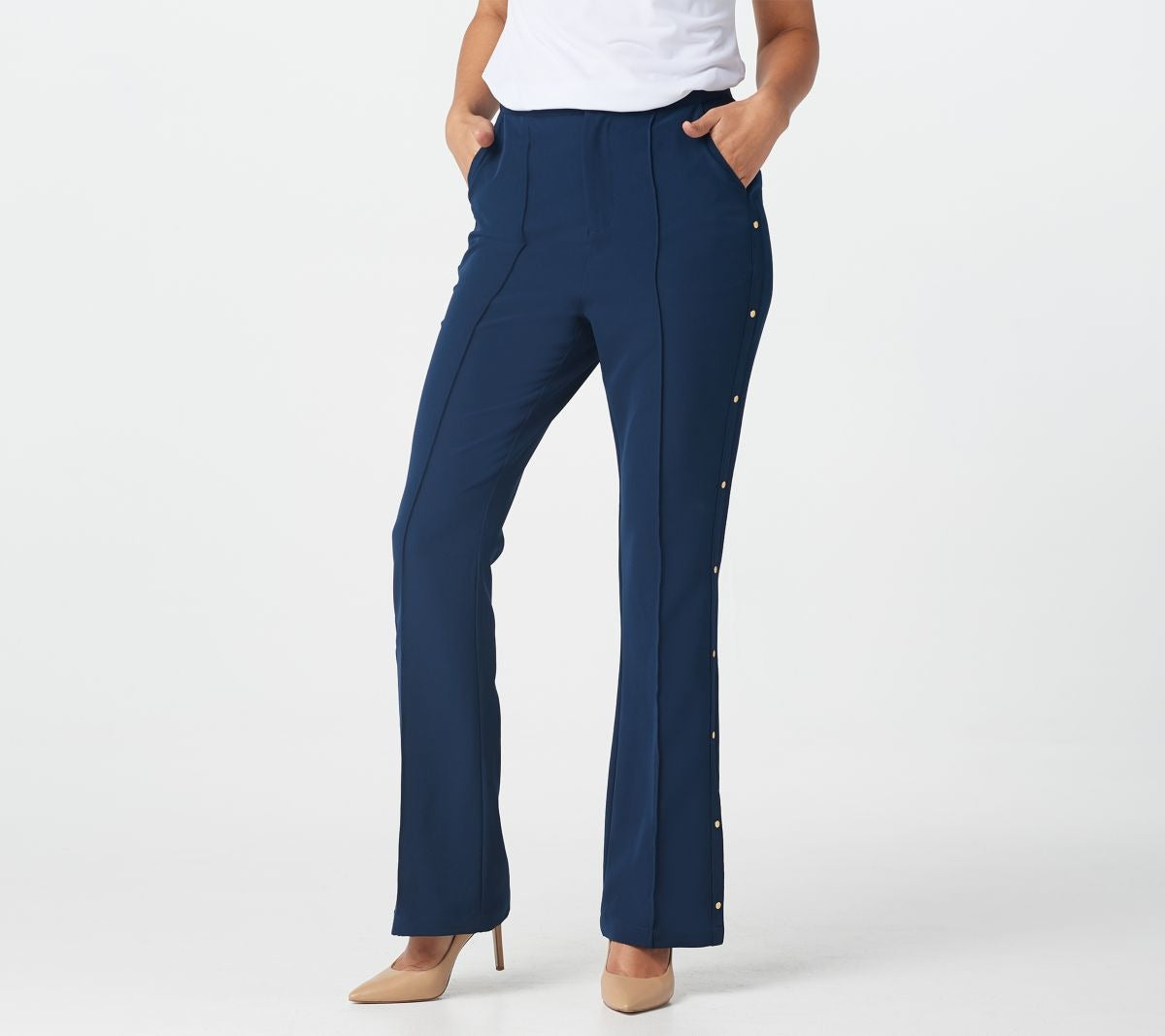 Boot-Cut Pants Button