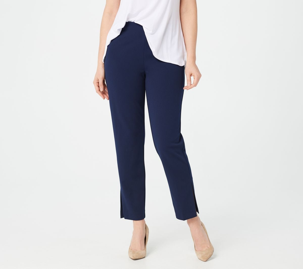 Luxe Crepe Slim-Leg Pull-On Ankle