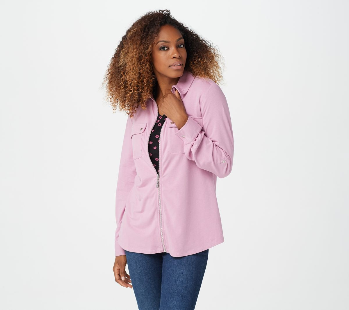 TripleLuxe Knit Zip-Front