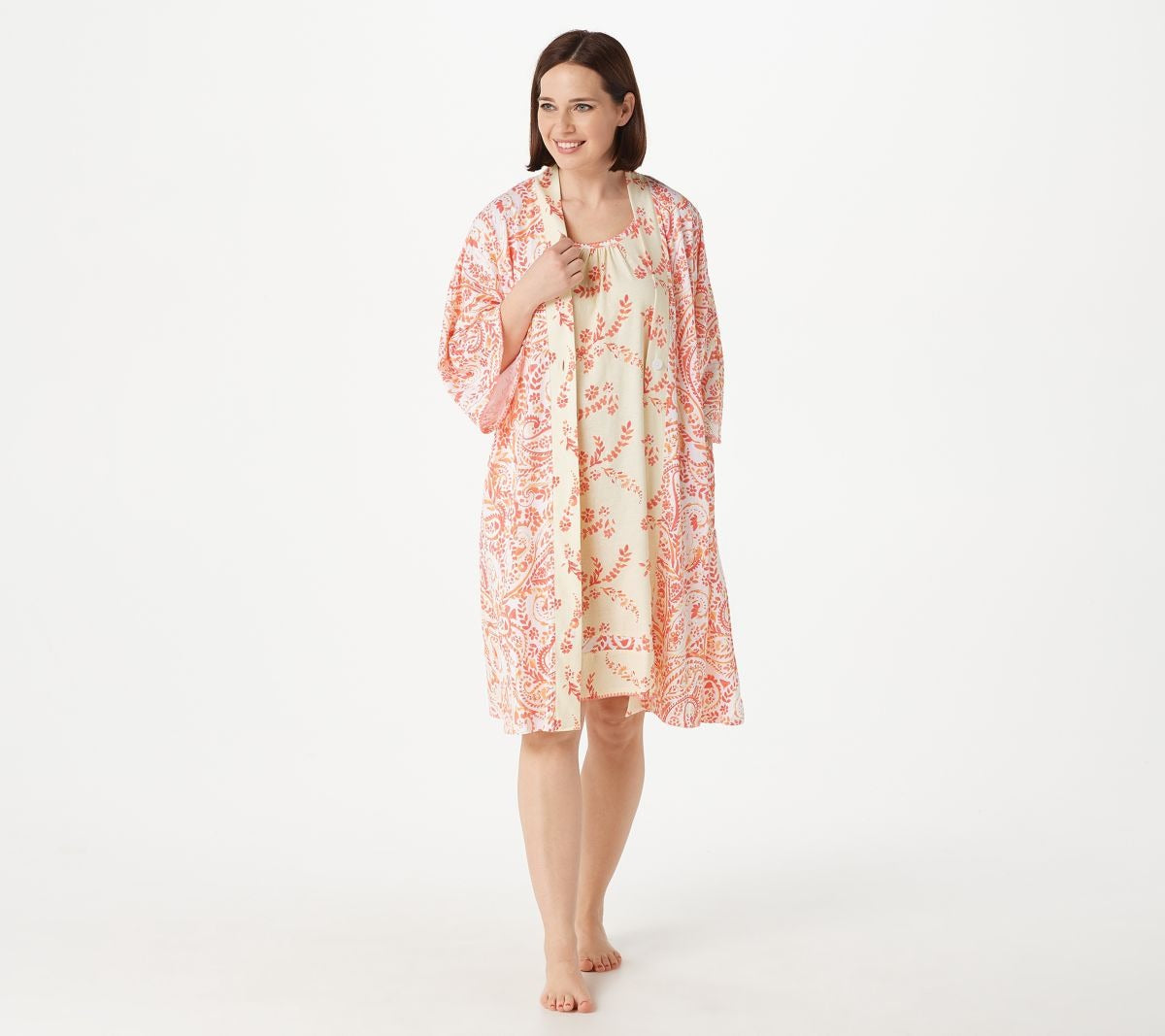 Cotton Button Front Robe