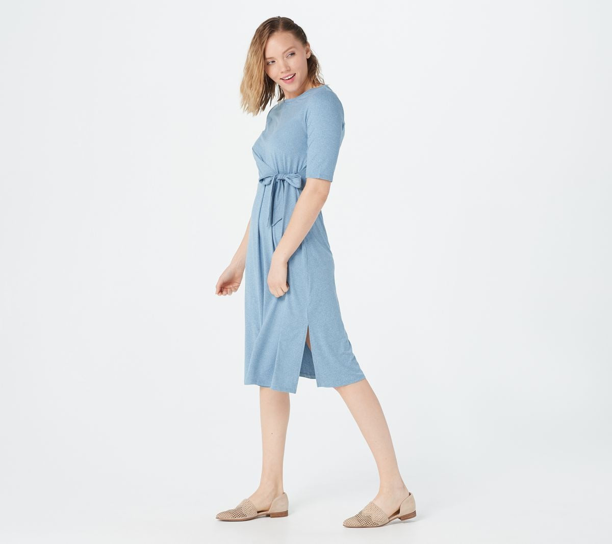 Flexwear Draped Tie Front Dress