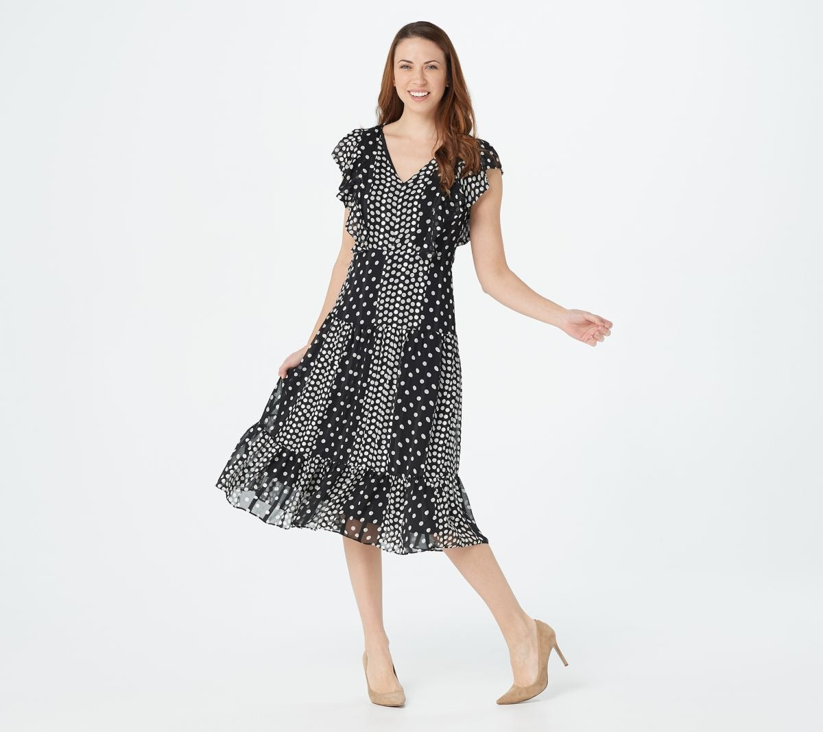 Reverse Polka Dot Midi Dress