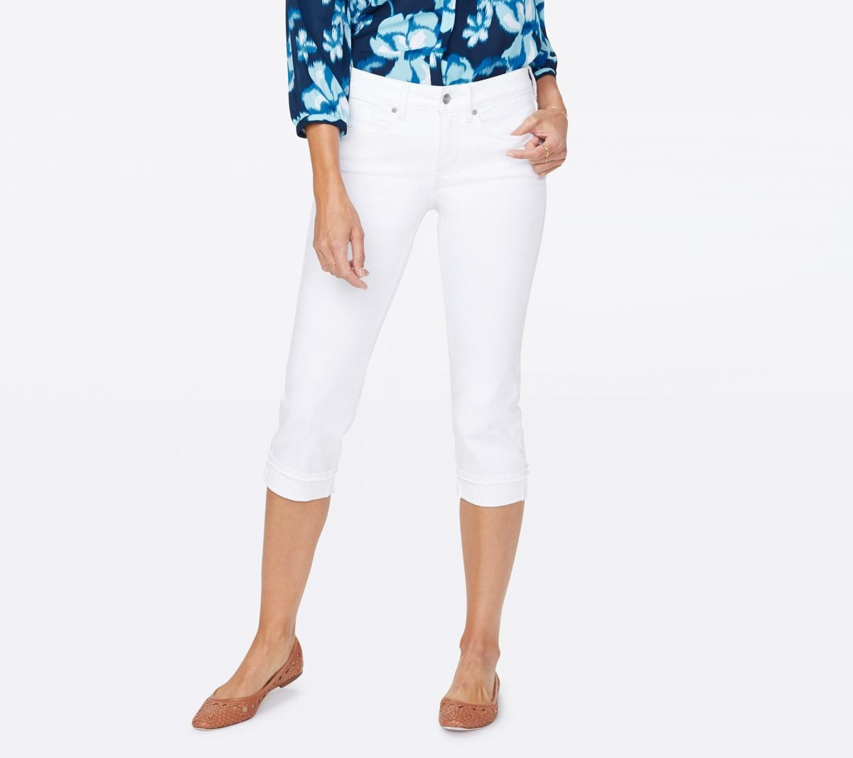 Marilyn Crop with Fray Cuff - Optic White