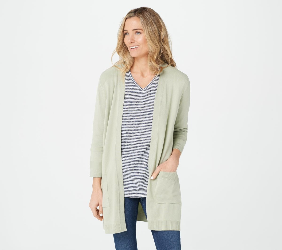 Feather Knit 3/4-Sleeve