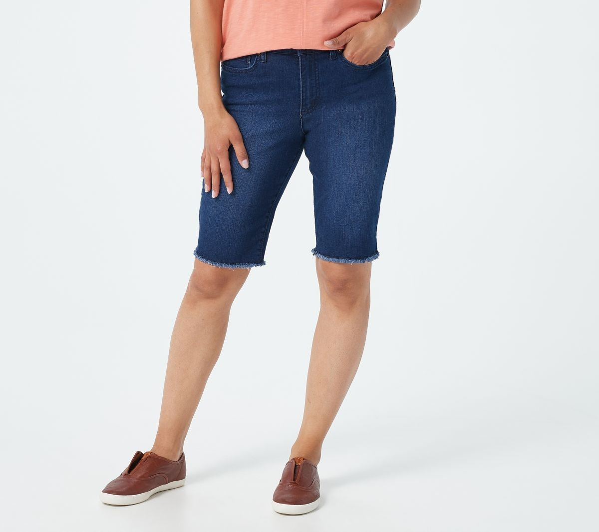 Bermuda Short with Frayed Hem