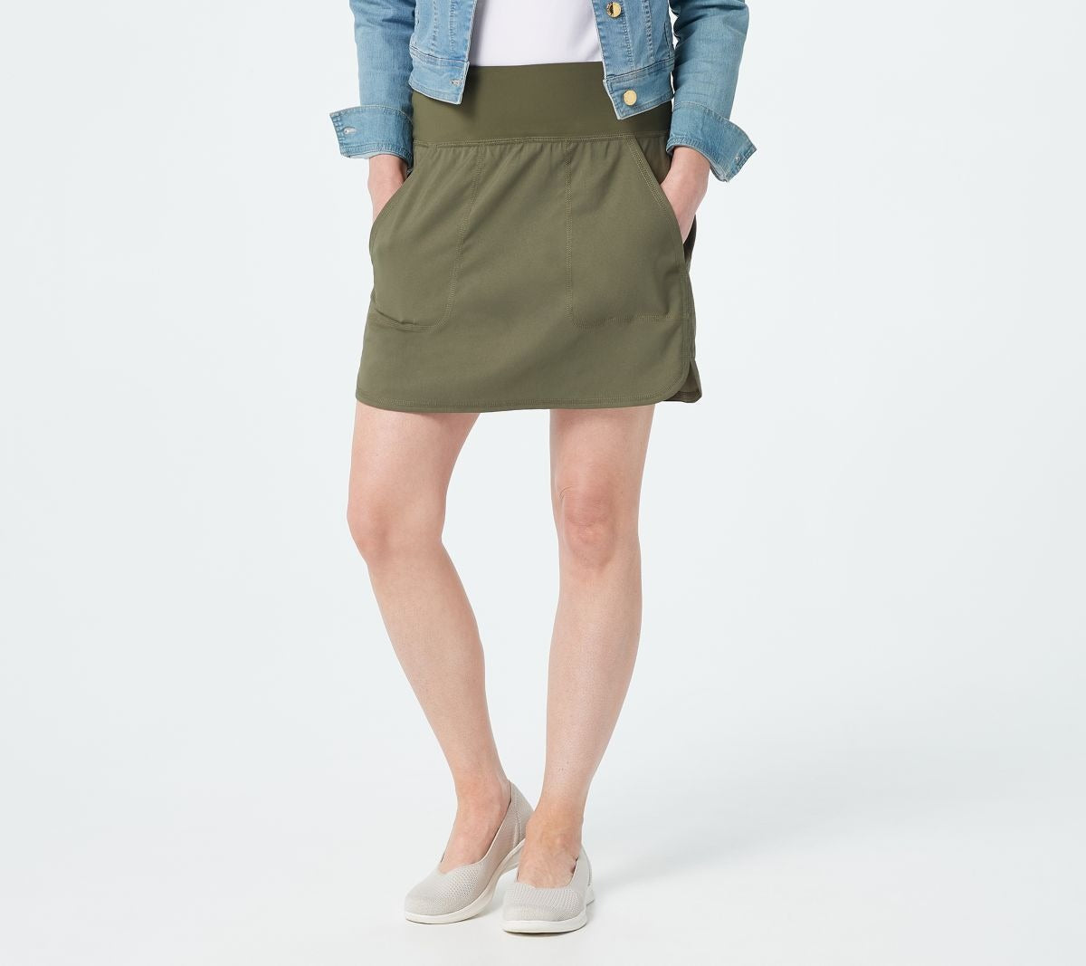 Z-Eco Petite Cityscape Skort with Pockets