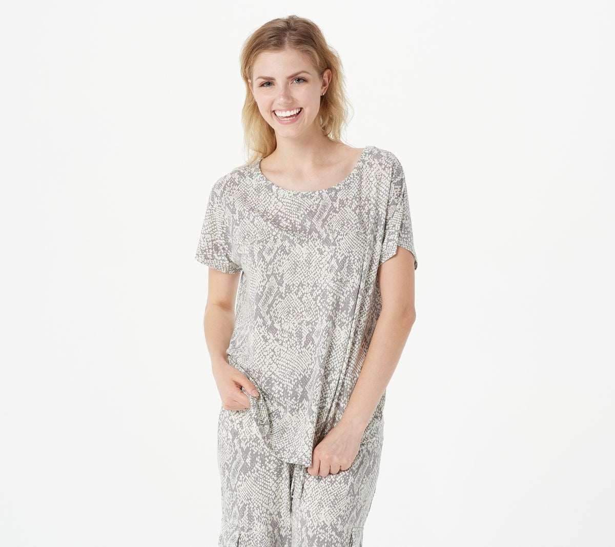 Cozy Knit Snake Print Tee