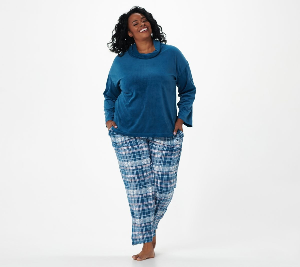 Silky Velour Cowl Neck Lounge