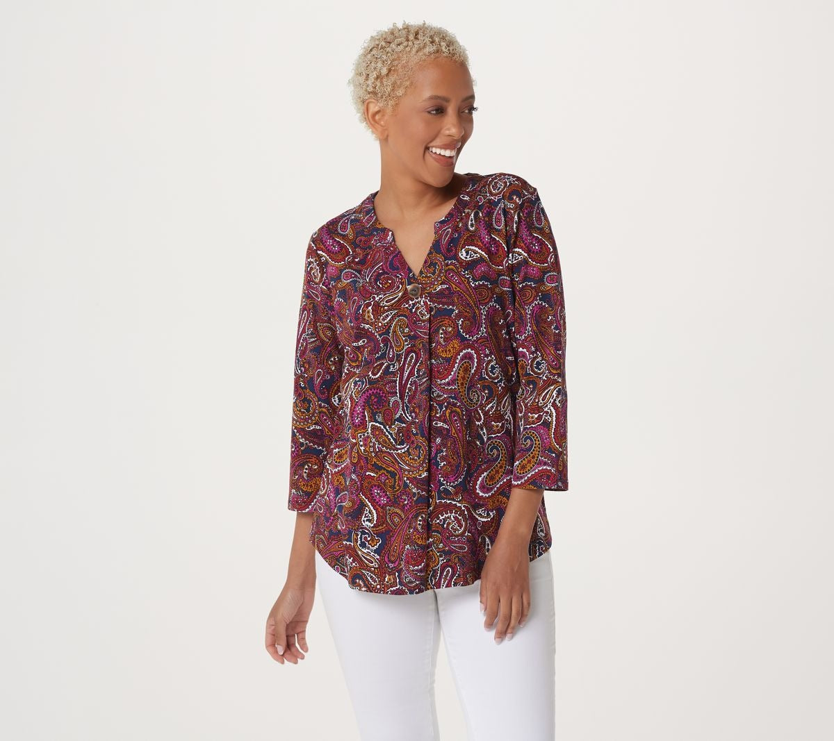 Printed Jersey Long Sleeve Split