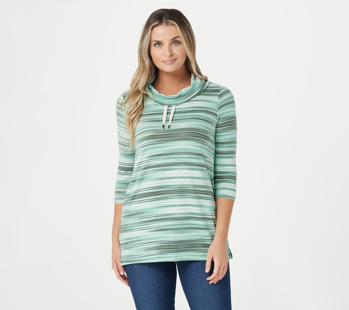 Printed Heavenly Jersey Cowl Neck