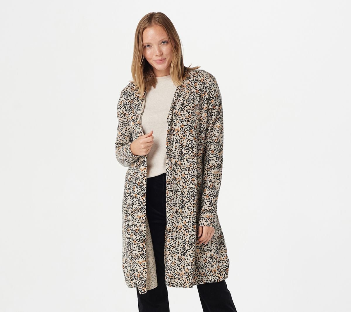 100% Cashmere Printed Duster
