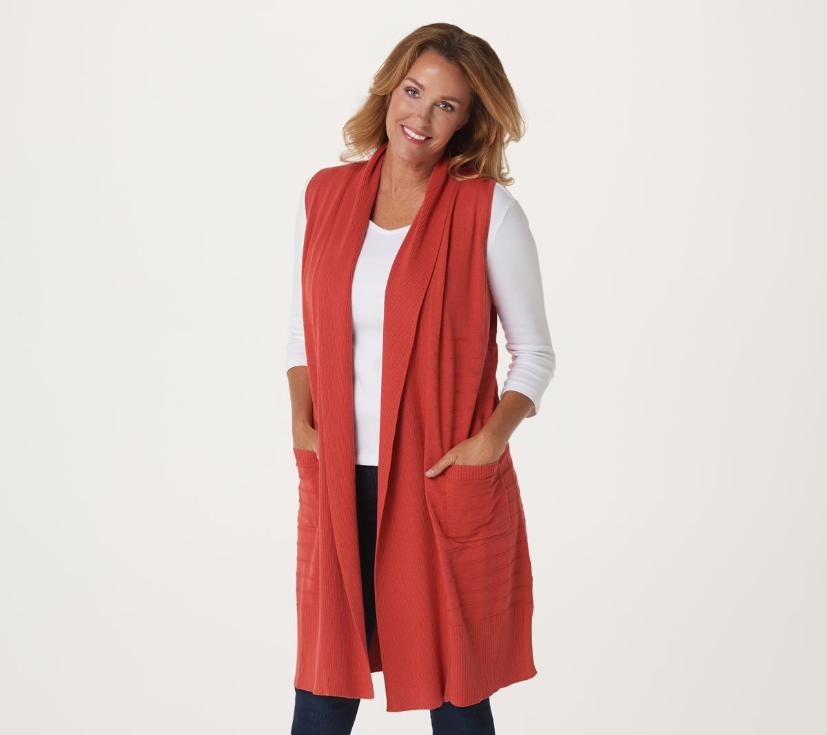 Shawl Collar Long Vest