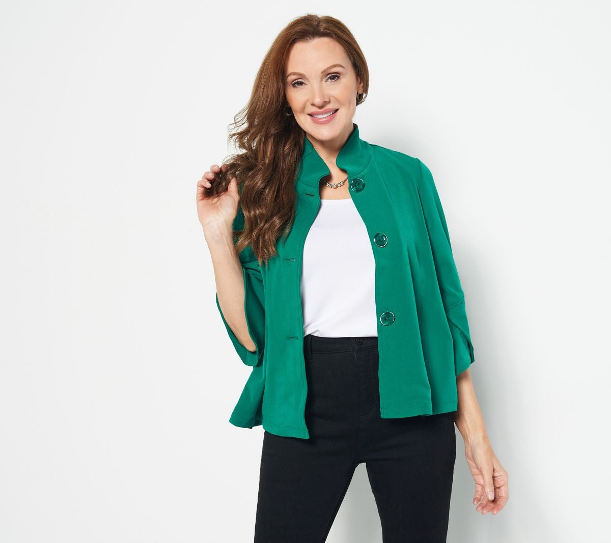 LK Fusion Button-Front 3/4 Sleeve