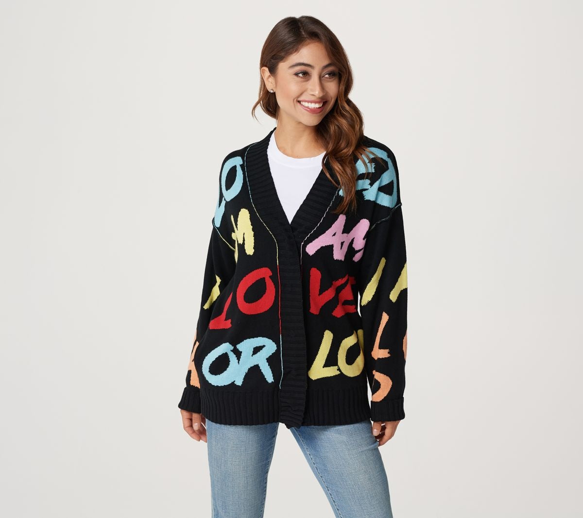 Snap Front Love Jacquard