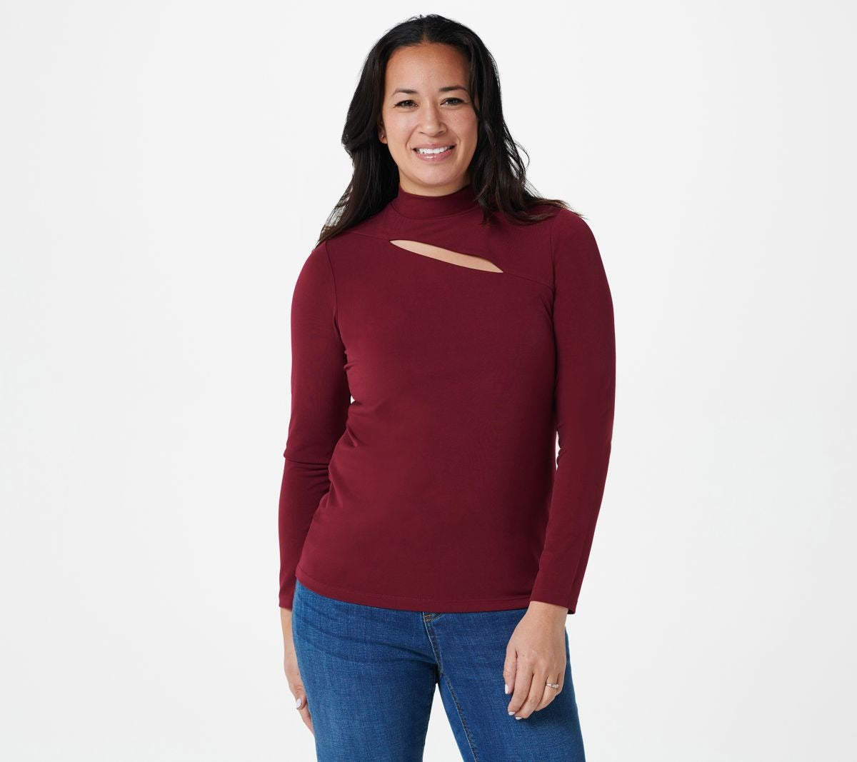 Liquid Knit Mock-Neck Top