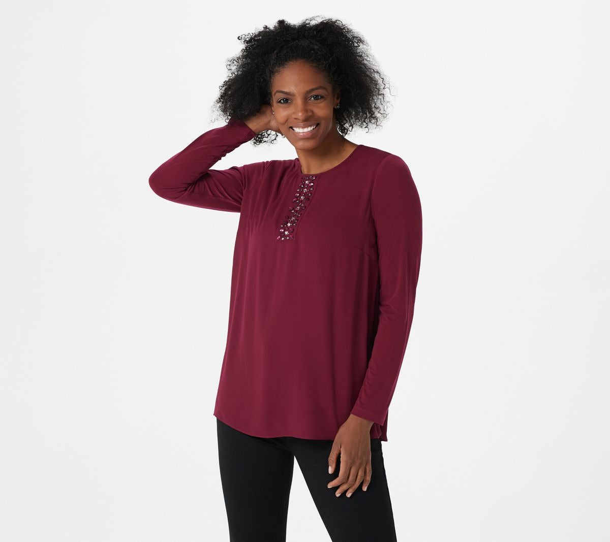 Artisan Liquid Knit Top with Woven