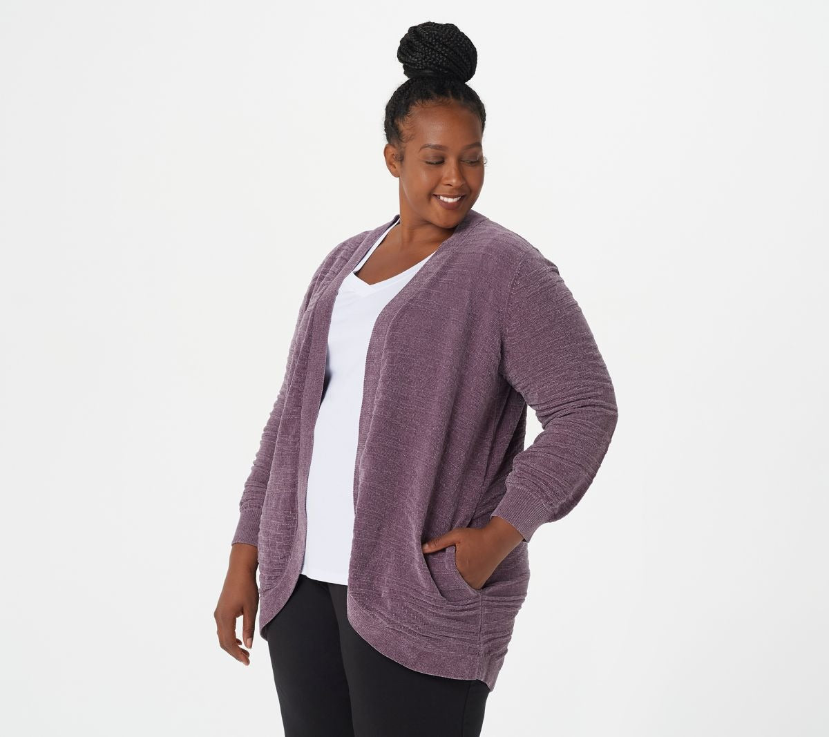 Patterned Chenille Open Front Drop