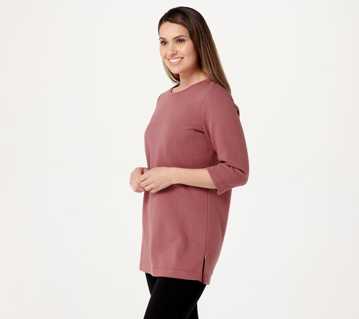 Active Fleece-Back Jersey Tunic