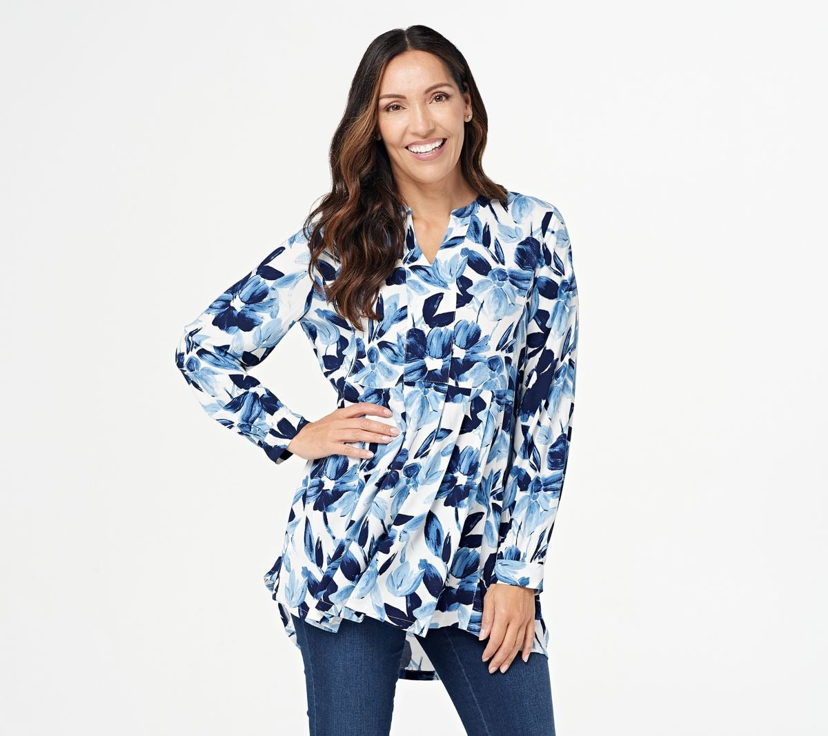 Printed Long-Sleeve Tunic