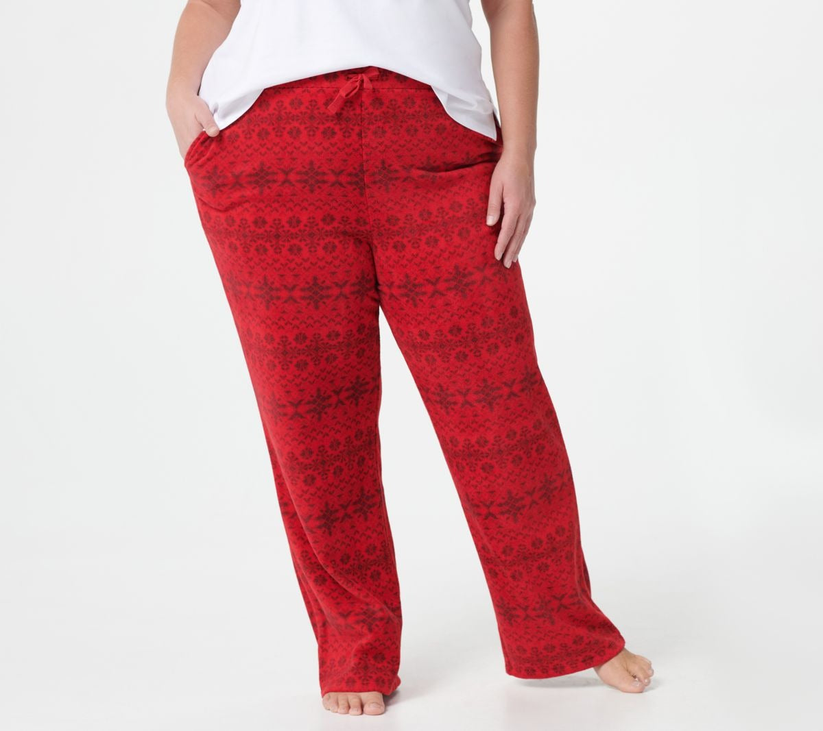 Printed Fleece Drawstring Pants