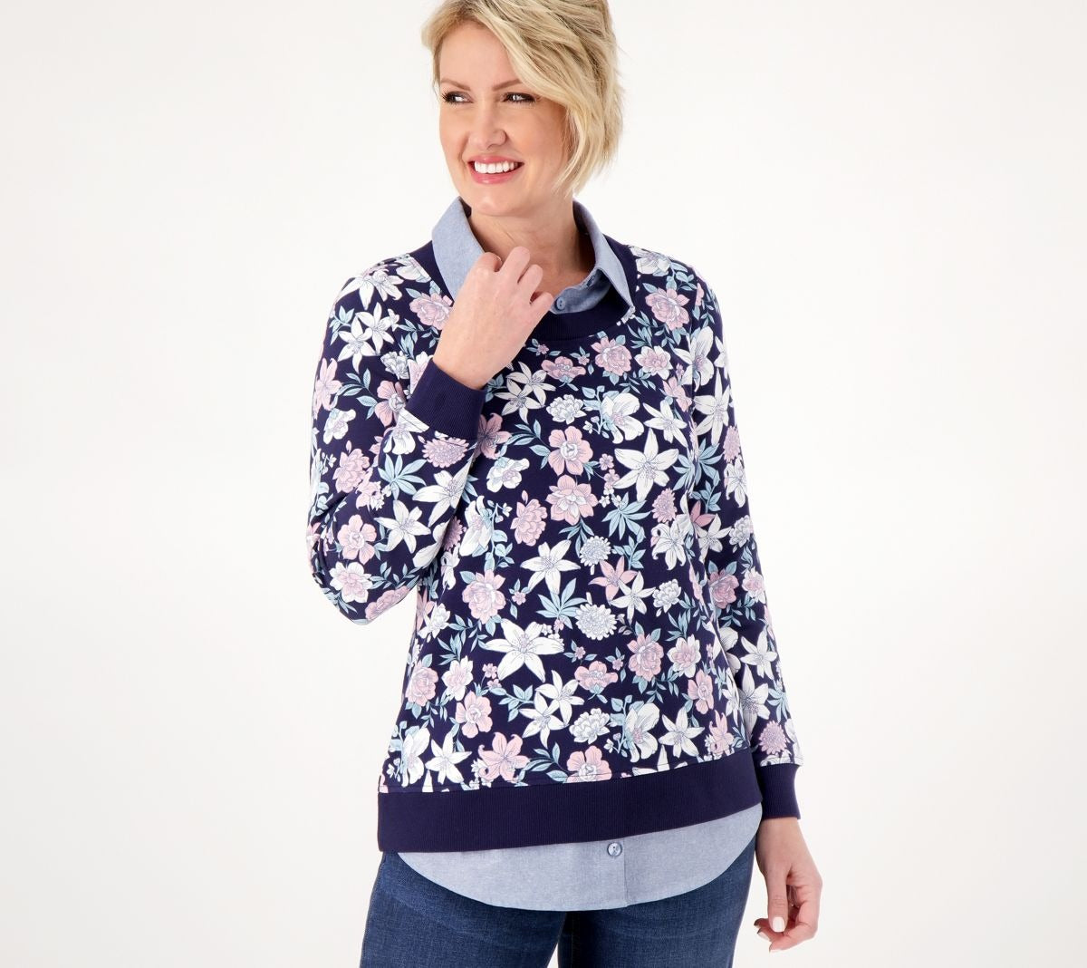 Printed French Terry Long Sleeve