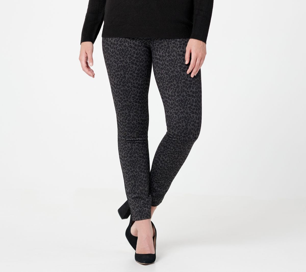 Ponte Leggings - Grey Cheetah