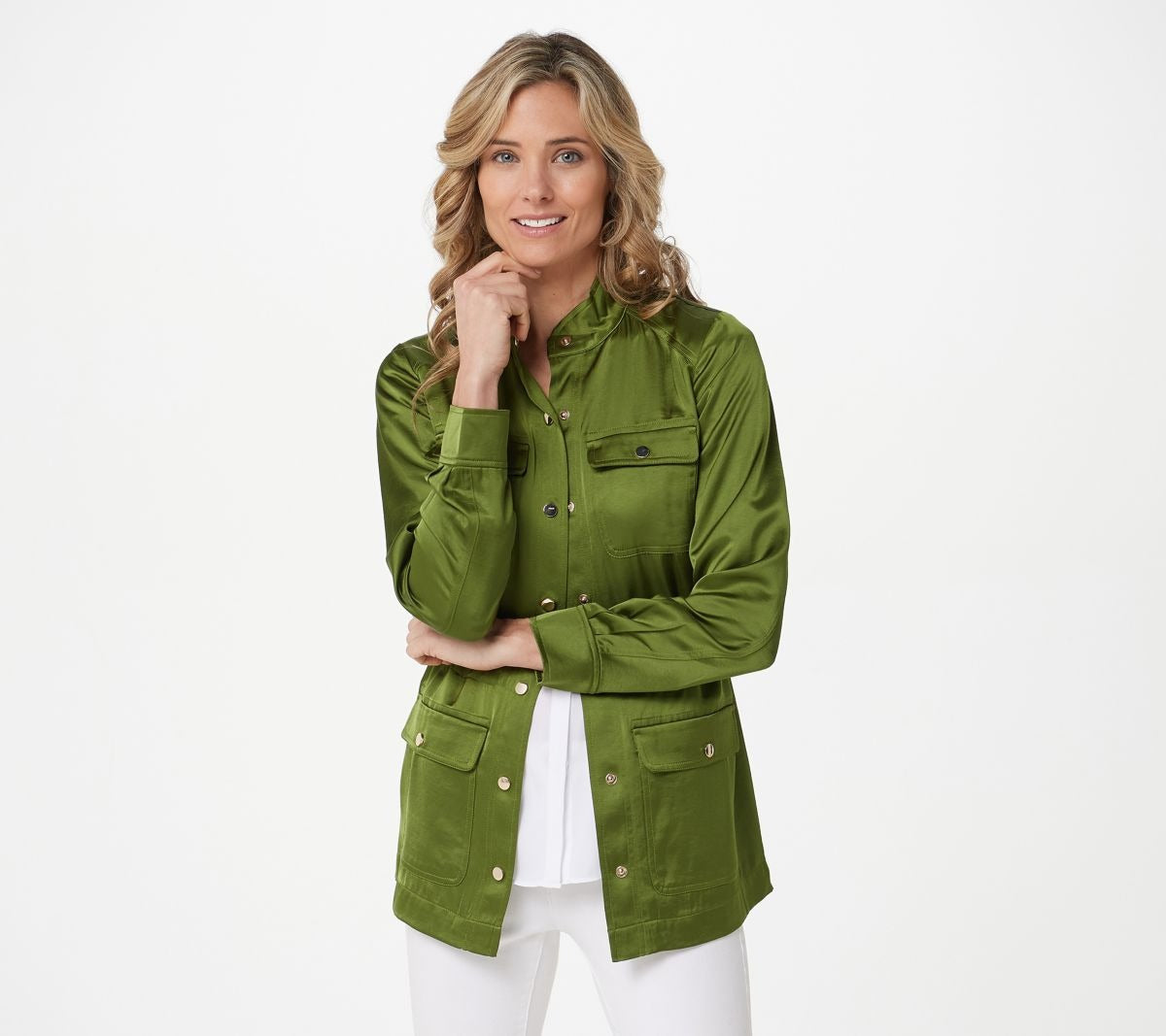 Cool Satin Safari Utility Jacket