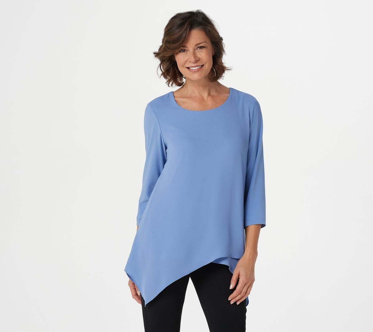 Knit Top with Woven Overlay