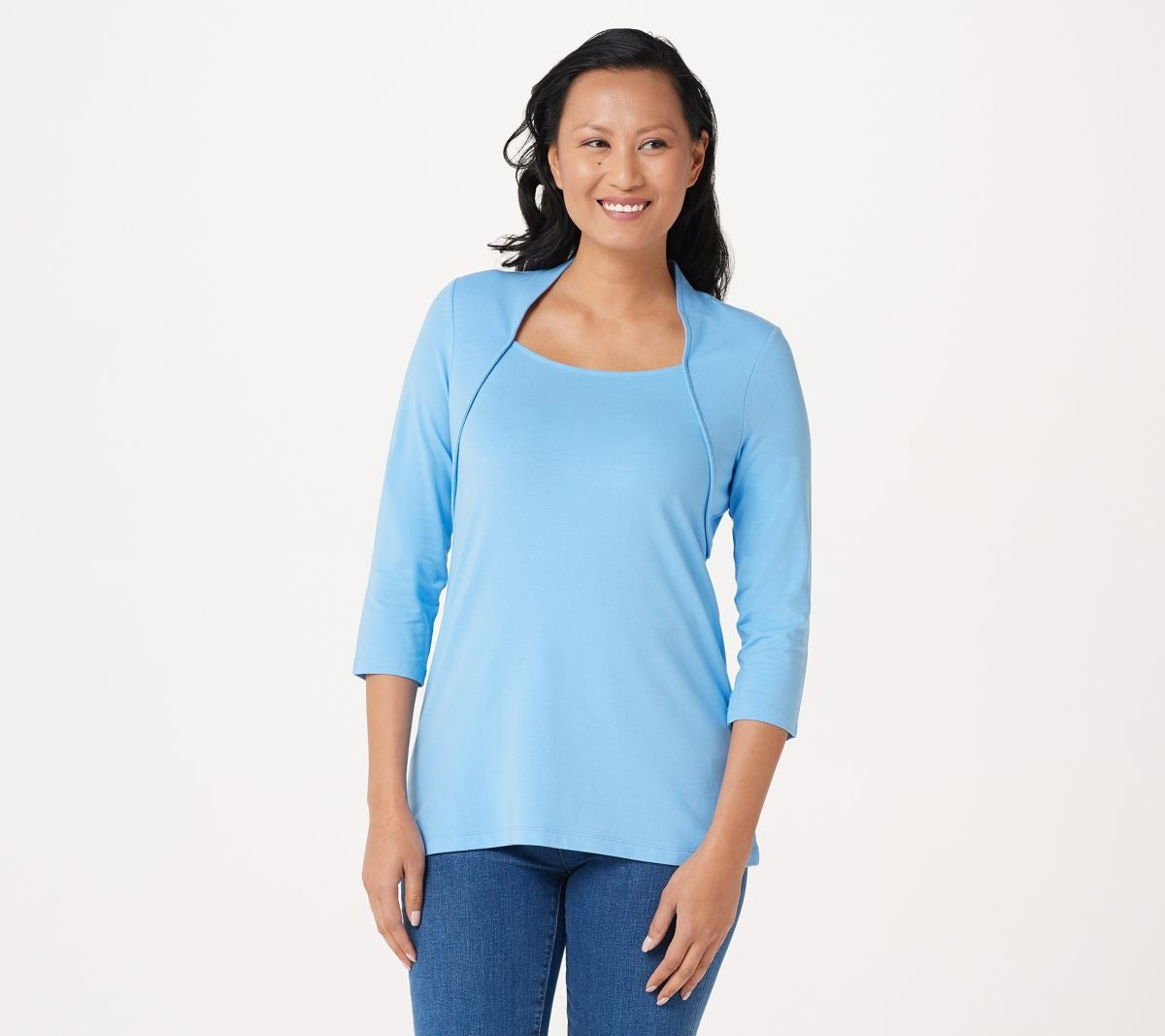 Gathered Square Neck Knit