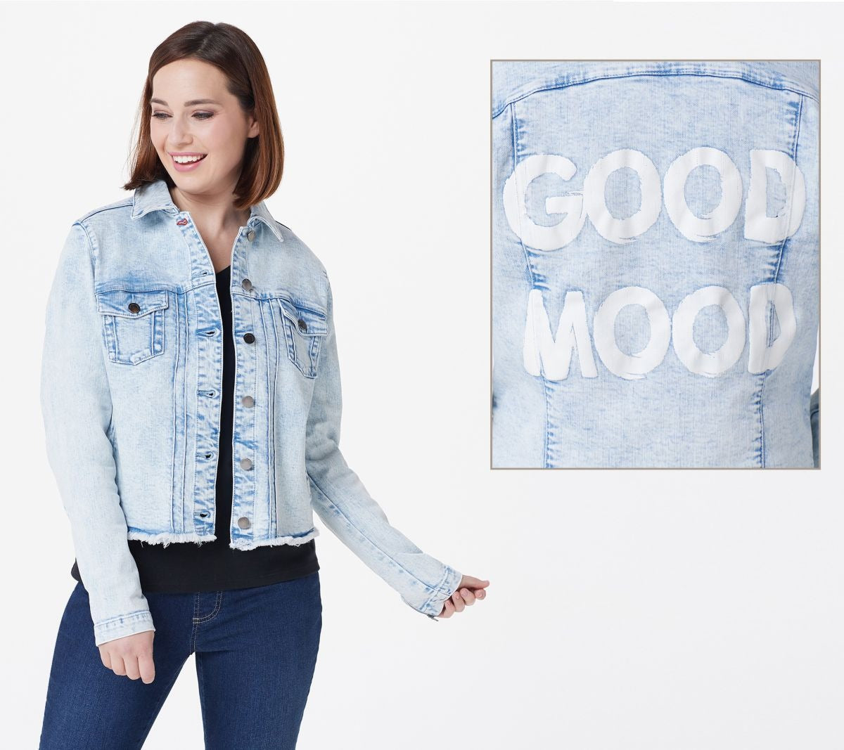 Denim Jacket with Affirmation