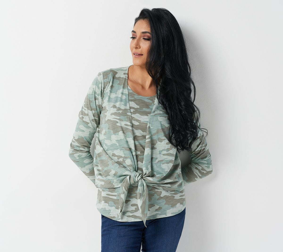 Printed Slub Knit Shrug