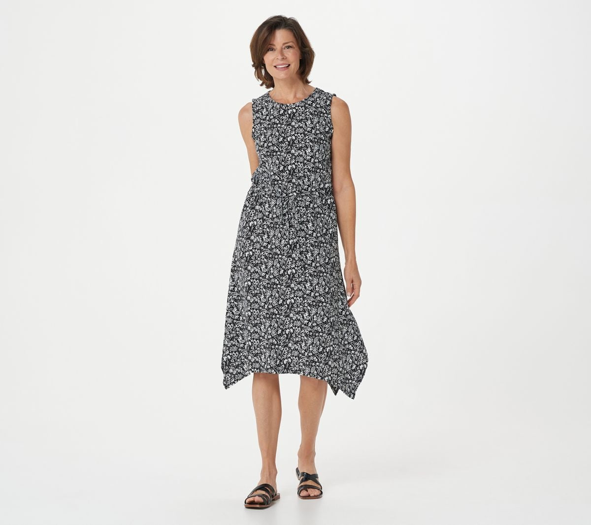 Jersey Trapeze Hem Midi Dress