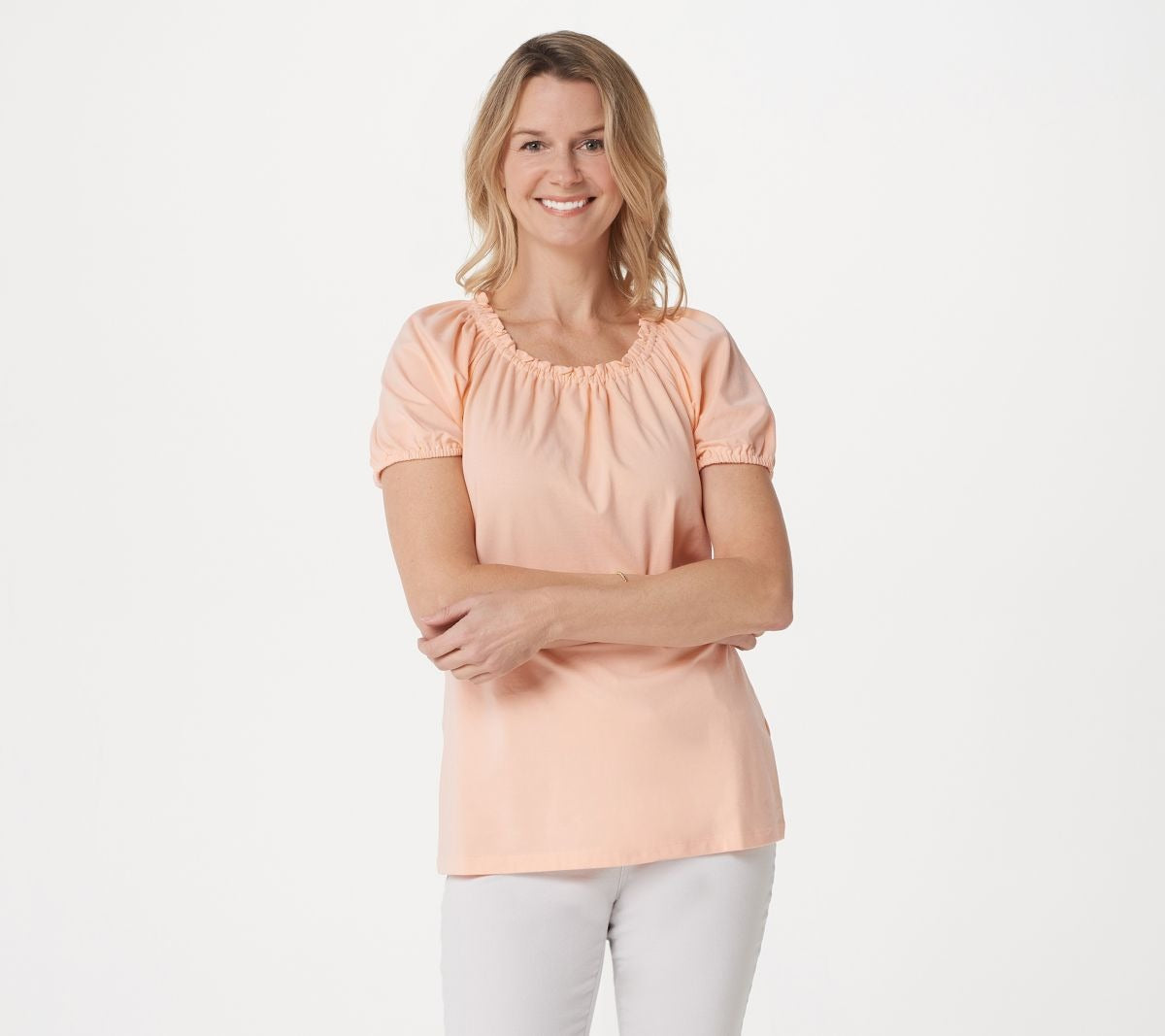 Jersey Square Neck Short-Sleeve